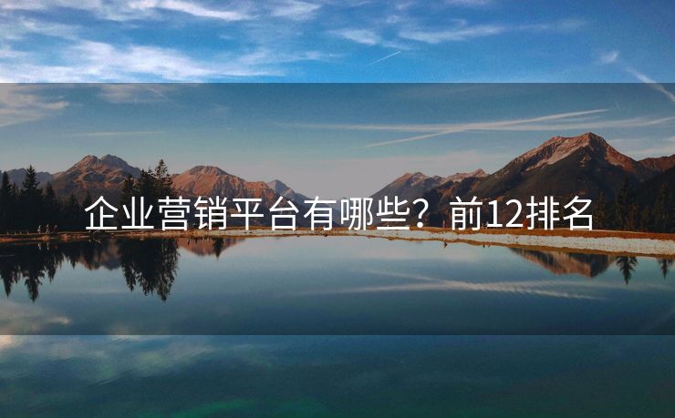 企業(yè)營銷平臺有哪些？前12排名
