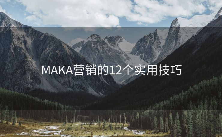 MAKA營(yíng)銷(xiāo)的12個(gè)實(shí)用技巧