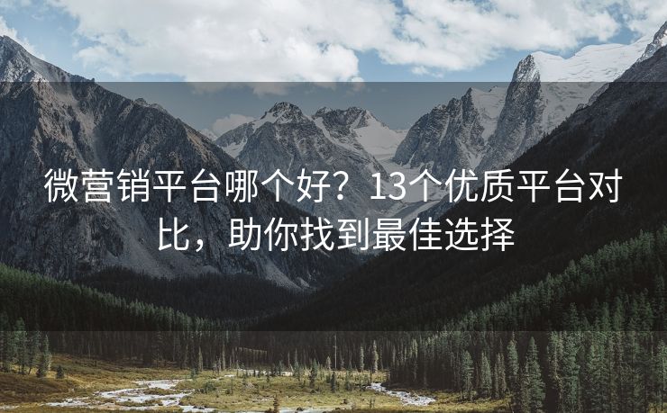 微營(yíng)銷(xiāo)平臺(tái)哪個(gè)好？13個(gè)優(yōu)質(zhì)平臺(tái)對(duì)比，助你找到最佳選擇