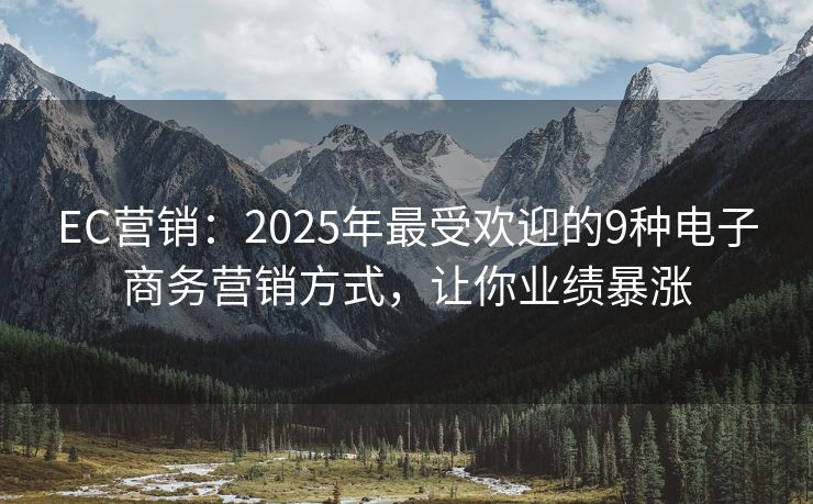 EC營銷：2025年最受歡迎的9種電子商務(wù)營銷方式，讓你業(yè)績暴漲